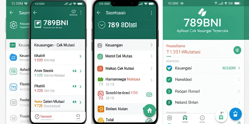 Antarmuka aplikasi 789BNI untuk cek mutasi keuangan yang menarik.