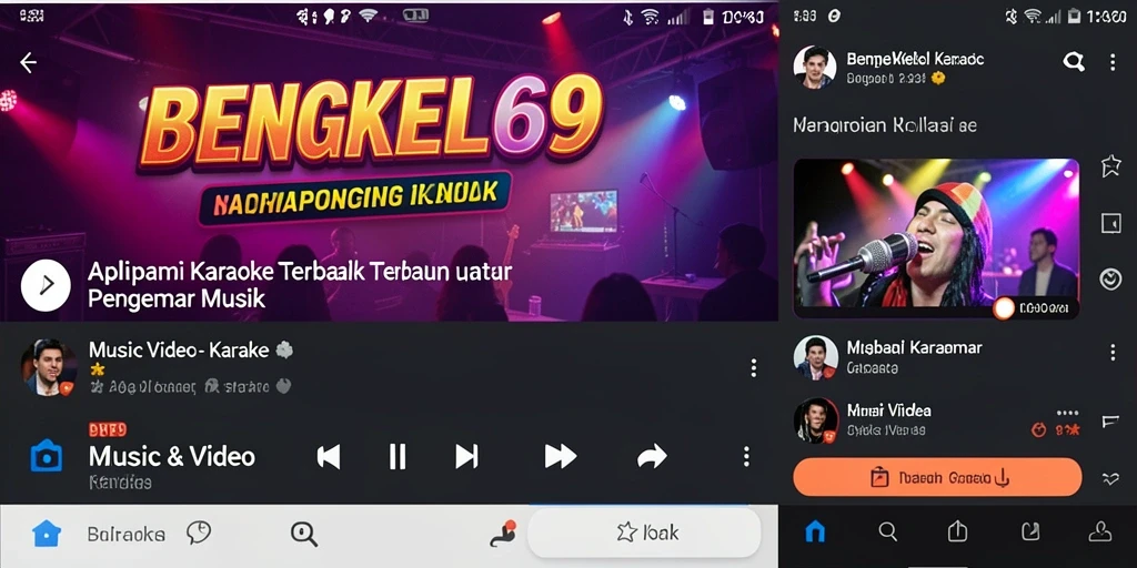Tampilan antarmuka menarik dari aplikasi Karaoke BENGKEL69.