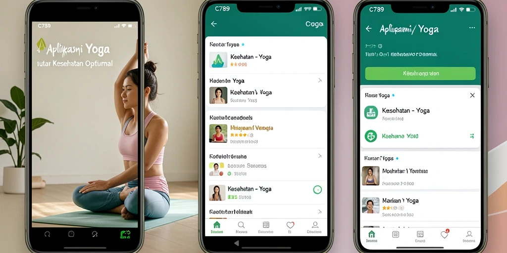 Tampilan antarmuka C789 yang intuitif dan fungsi yoga lengkap.