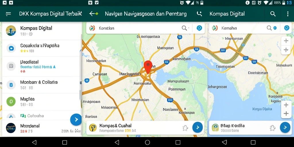 Tampilan antarmuka DKK dengan kompas digital yang jelas dan informatif.