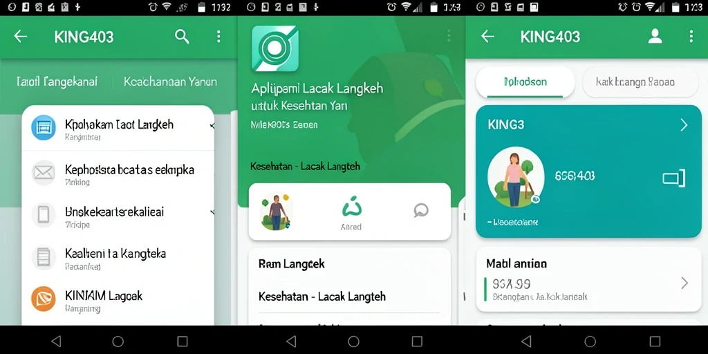 Tampilan antarmuka aplikasi KING403 dengan fungsi Lacak Langkah yang intuitif.