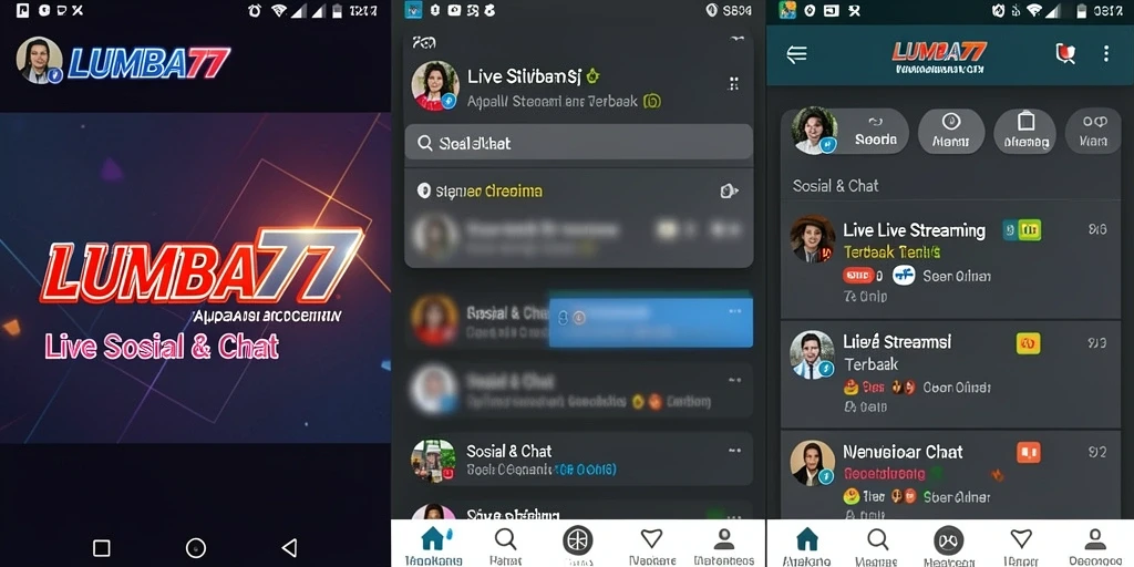 Antarmuka LUMBA77 saat live streaming dengan fitur chat interaktif.
